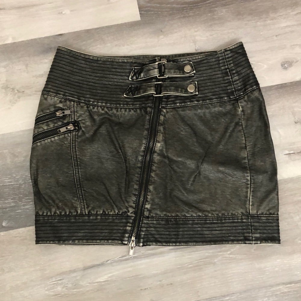 Signature8 Faux leather mini skirt